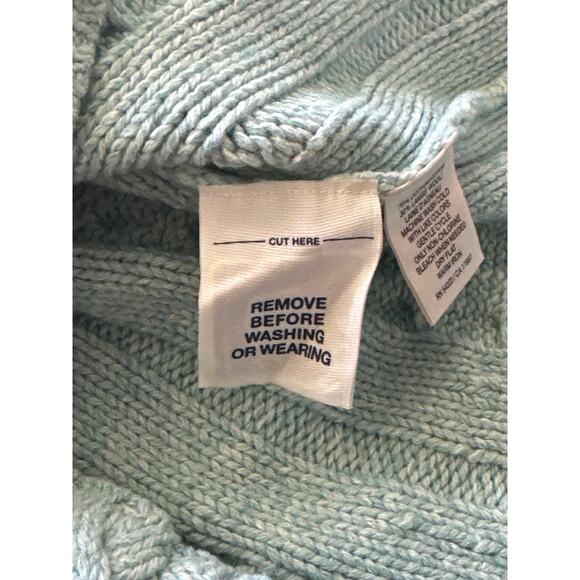 Old Navy Fisherman Cable Knit Bobble Wool Blend Sweater S Pastel Teal Soft Girl - Picture 9 of 14